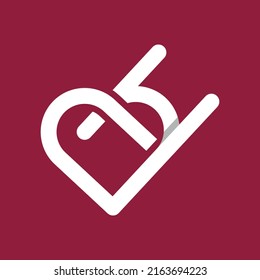 Letter H Love Line Business Logo Design