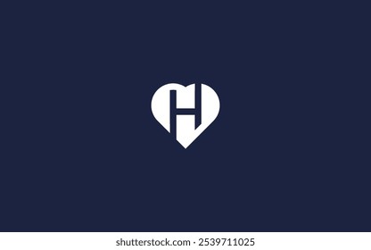 letra h com ícone de logotipo do love design vetor modelo inspiração