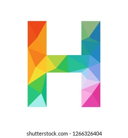 letter h low poly logo design vector template