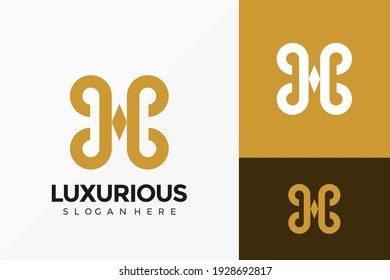 Letra H Diseño de vectores con logotipo de lujo. Emblema abstracto, concepto de diseños, logotipos, elemento de logotipo para plantilla.