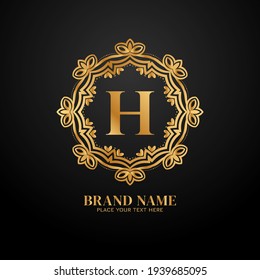 Letter H luxury brand logo theme design