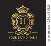 Letter H luxury gold logo concept
