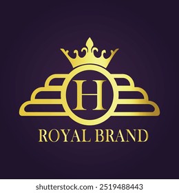 Letter H luxury gold logo concept