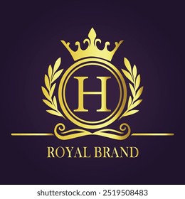 Letter H luxury gold logo concept
