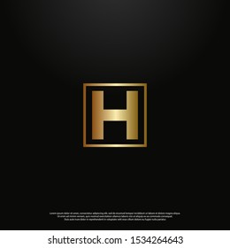 Letter H luxury Logo icon monogram design. Vector graphic design template element. black background.