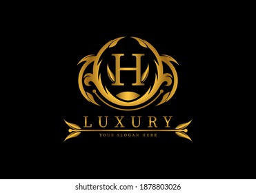 Letter H Luxury Logo template vector for brand, company or fashion.