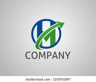 Letter H and M logo design