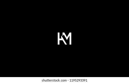 LETTER H AND M LOGO WITH NEGATIVE SPACE EFFECT FOR LOGO DESIGN OR ILLUSTRATION USE