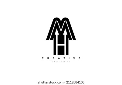Letter H up Letter M Logo Vector
