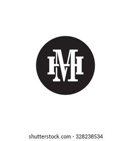 letter H and M monogram circle logo