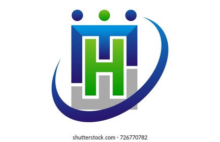 Letter H M W Teamwork Modern Logo 