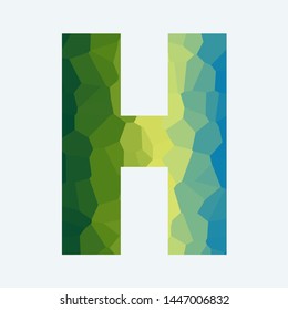 Letter H made with two colors gradient