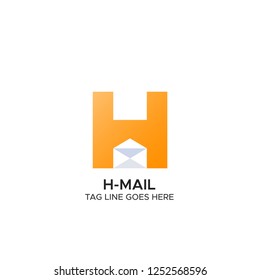 Letter H and mail logo concept