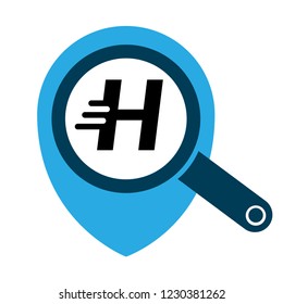 letter H and map pin. logo concept. Designed for your web site design, logo, app, UI