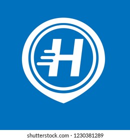 letter H and map pin. logo concept. Designed for your web site design, logo, app, UI