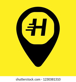 letter H and map pin. logo concept. Designed for your web site design, logo, app, UI
