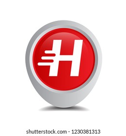letter H and map pin. logo concept. Designed for your web site design, logo, app, UI