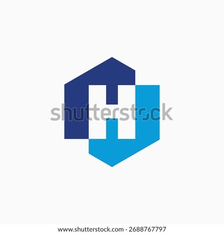 letter h mark hexagon hexagonal logo vector icon illustration