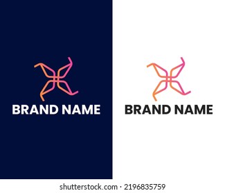 letter h mark modern logo design template