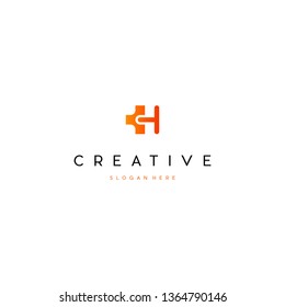 Letter H Media Tech Creative Business Logo Design 