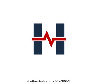 Letter H Medic Logo Design Template Element