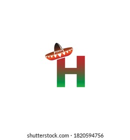 Letter H Mexican hat concept design illustration