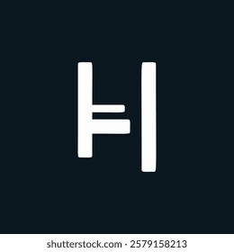 Letter H Minimal Business Logo With 3D Cut with Line | H Letter Typography Symbol