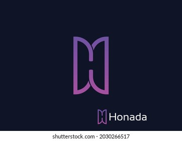 Letter H Minimal logo icon design template elements, vector design template Illustration