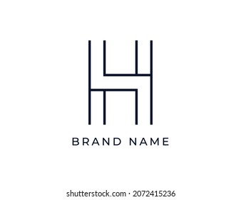 Letter H minimal logo Vector template