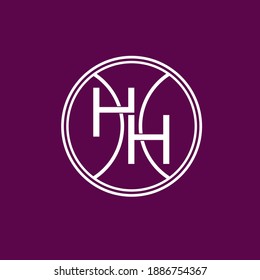 letter H. Minimalist logo design on purple background