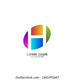 "letter H". Minimalist, simple, digital and modern logo design.