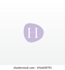 Letter H Minimalistic Abstract organic simple cosmetic beauty logo letter design