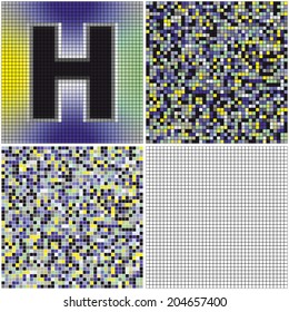 Letter H (mixed mosaic with empty cells)