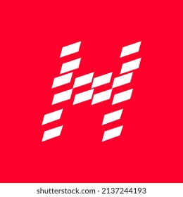 letter h modern abstract tech logo design