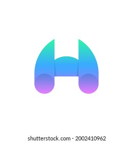 
Letra H con el logotipo o icono de símbolo del vector binocular moderno