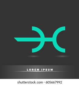 Letter H. Modern and elegant typographic for your business