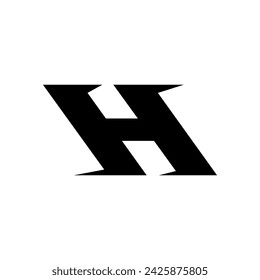 Letter H modern flat shape creative unique monogram abstract logo