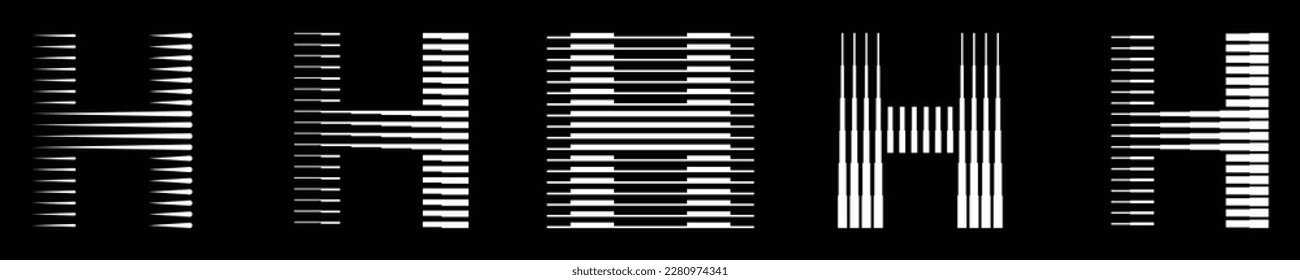 Letter H Modern Logo Collection with Line Pattern