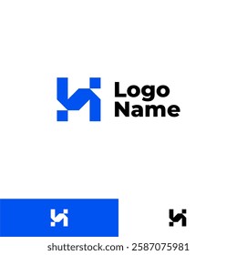 LETTER H MODERN LOGO DESIGN TEMPLATE E