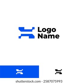 LETTER H MODERN LOGO DESIGN TEMPLATE B