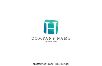 letter H modern square logo template