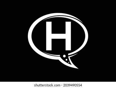 Letter H monogram letter alphabet with a bubble chat icon. Talking, chatting logo concept. Modern logo design for a consultancy business.