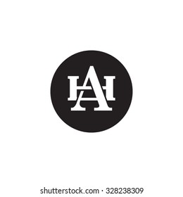 letter H and A monogram circle logo