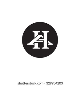 letter A and H monogram circle logo
