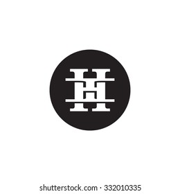 letter I and H monogram circle logo