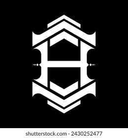letter h monogram icon logo design 