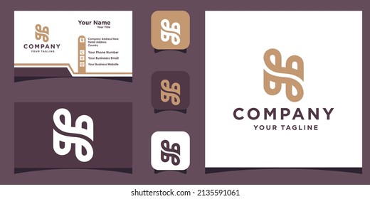 Letter H Monogram Logo With Business Card Design