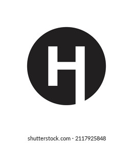 Letter H Monogram Logo Design, Creative Modern Icon H, Black and White
