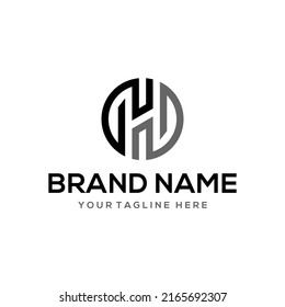 letter h monogram logo design creative