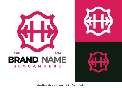 Letter H Monogram logo design vector symbol icon illustration